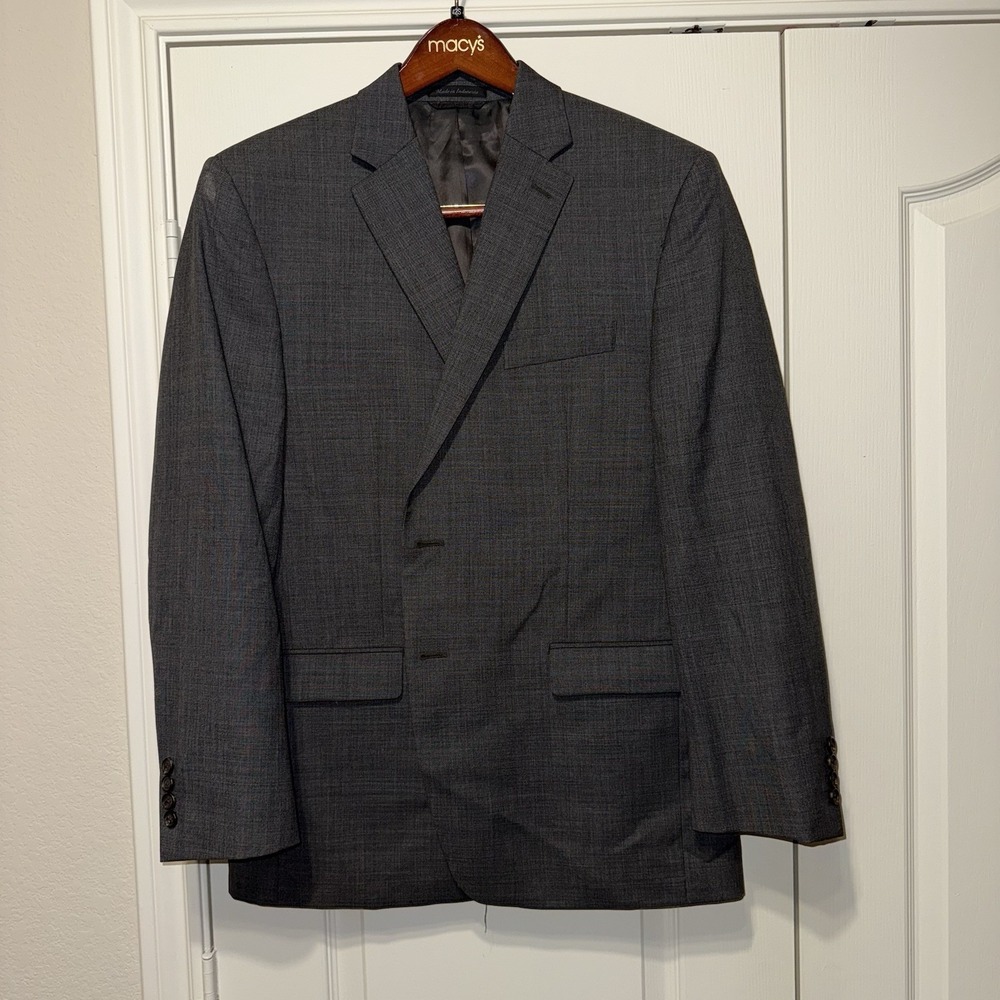 Lauren Ralph Lauren Mens Sports Coat 42R Gray Blazer Jacket 100% Wool